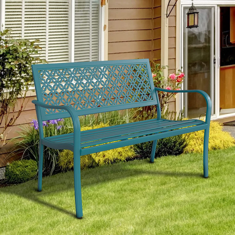 Canora Grey Eftychios Metal Garden Bench Wayfair